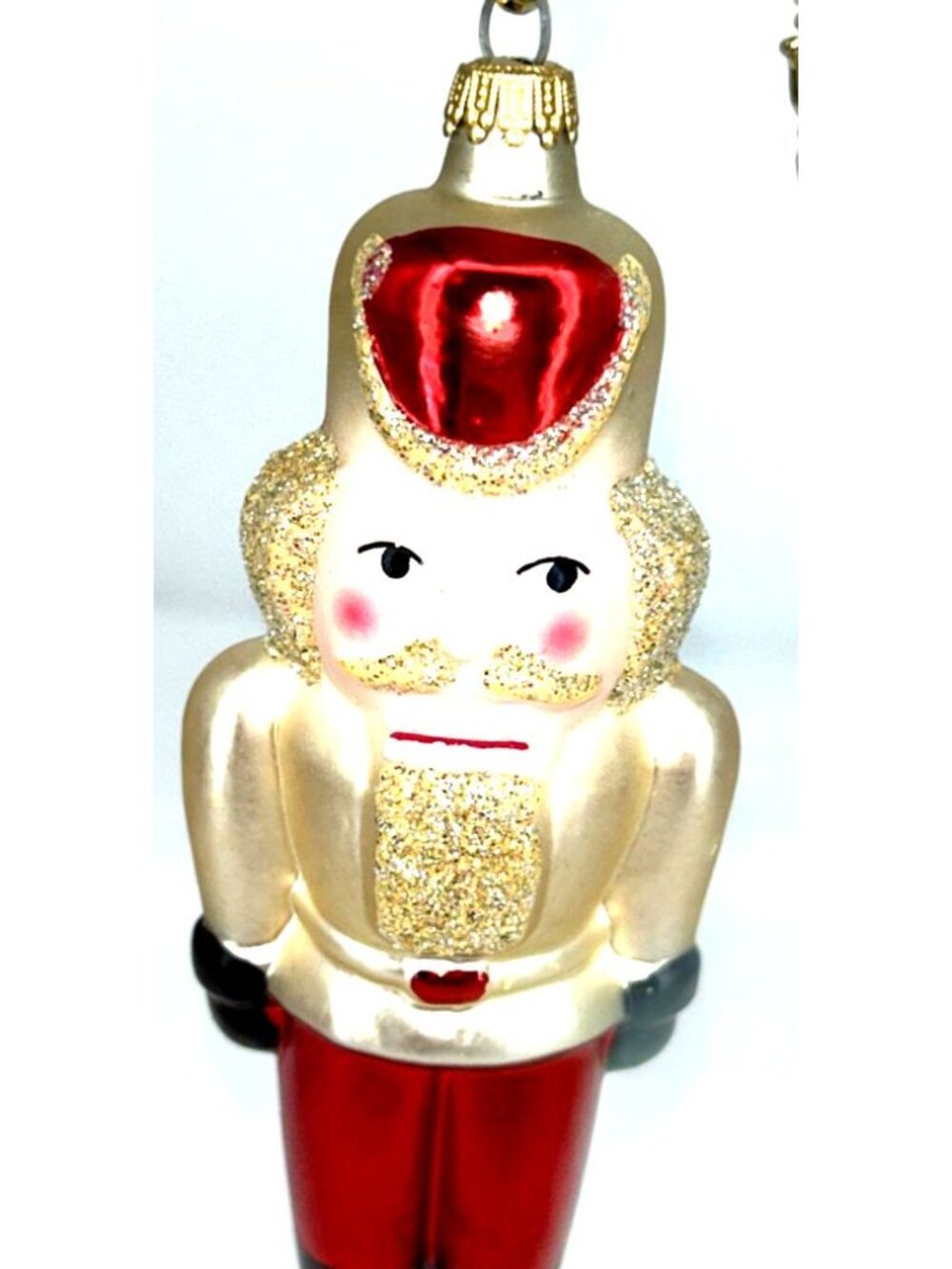 Fitz And Floyd Blown Glass Nutcracker Christmas Ornament 5.5"